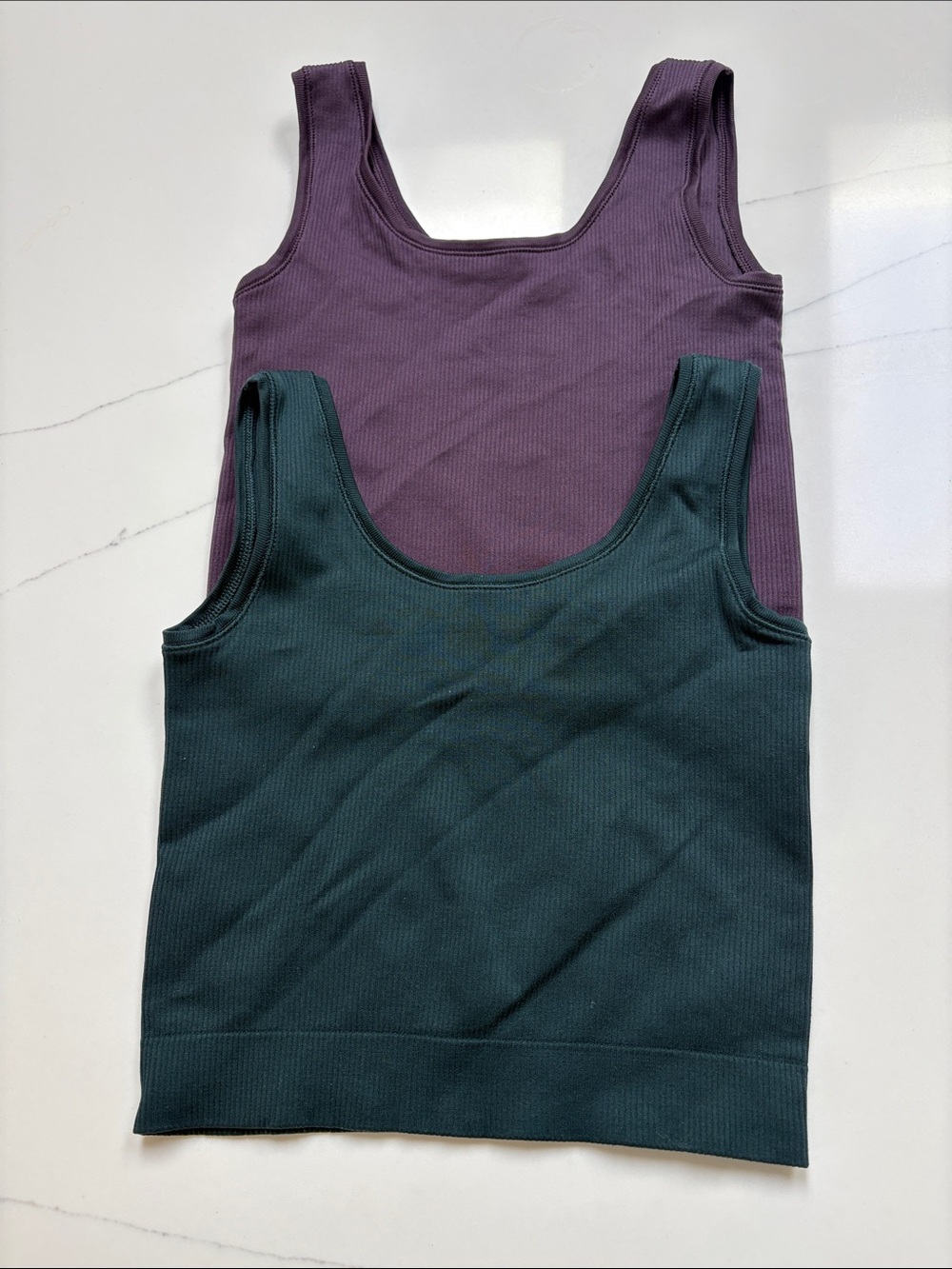 Athleta Girl Ribbed Tank Tops in Plum & Forest